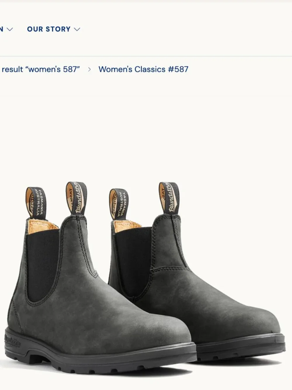 Blundstone Women's Classics #587 Chelsea Boots in Rustic Black AU 5.5 = US W 8.5